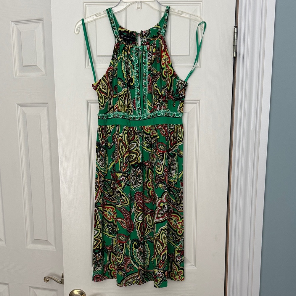 INC International Concepts Green Paisley Midi Dress
